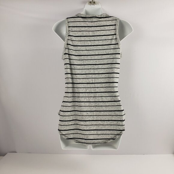 Athleta XS Gray Striped Sleeveless Tank Womens Top Summer Spring - Picture 2 of 8